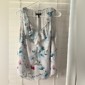 White House Black Market Ruffled Sleeveless Blouse Size 10